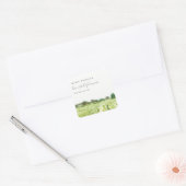 水彩グリーンワイナリー ヴィンテージ ブライダルシャワー スクエアシール (封筒)