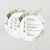 水彩グリーン両面結婚式メニュー メニュー (正面/裏面)