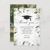 水彩グリーン卒業ありがとうございました写真 招待状 (正面/裏面)