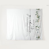 水彩グリーン卒業写真小道具背景ボード タペストリー (正面(横))