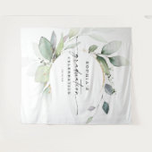 水彩グリーン卒業写真小道具背景ボード タペストリー (正面(横))