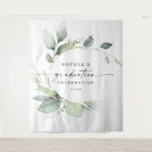 水彩グリーン卒業写真小道具背景ボード タペストリー (正面)