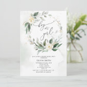 水彩グリーン性別発表招待状 招待状 (スタンド正面)