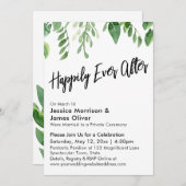水彩グリーン手書きフォントのハッピーエンド 招待状 (正面/裏面)