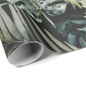 水彩グリーン熱帯林離れ林パターン ラッピングペーパー (ロールコーナー)