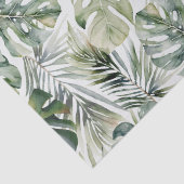 水彩グリーン熱帯林離れ林パターン 薄葉紙 (詳細)