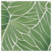 水彩グリーン熱帯葉パターン ファブリック (クローズアップ)