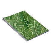 水彩グリーン熱帯葉 ノートブック (右側)