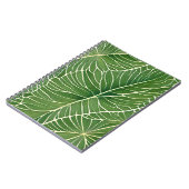 水彩グリーン熱帯葉 ノートブック (左側)