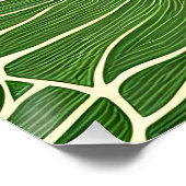 水彩グリーン熱帯葉 ポスター (コーナー)