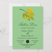 水彩グリーン紅葉セージフローラ結婚ズ 招待状 (正面)