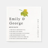 水彩グリーン紅葉秋フローラ スタンダードカクテルナプキン (正面)