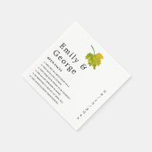 水彩グリーン紅葉秋フローラ スタンダードカクテルナプキン (角)