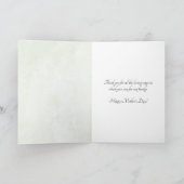 水彩グリーン若い母カスタム母の日 シーズンカード (内部)