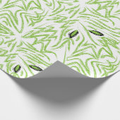 水彩グリーン葉熱帯模様 ラッピングペーパー (角)
