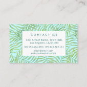 水彩グリーン葉熱帯模様 名刺 (裏面)