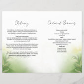 水彩グリーン葬儀プログラムテンプレート (裏面)