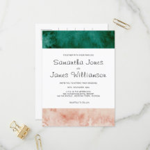 水彩グリーン赤面ピンクフォーマルモダン結婚ズ