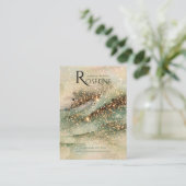 水彩グリーン金ゴールドグリッタージュエリーディスプレイ 名刺 (スタンド正面)