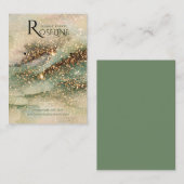 水彩グリーン金ゴールドグリッタージュエリーディスプレイ 名刺 (正面/裏面)