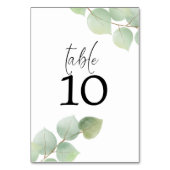 水彩グリーン金ゴールドユーカリ結婚スクリプト テーブルナンバー (裏面)
