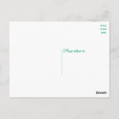 水彩グリーン離れヴィンテージ ポストカード (裏面)