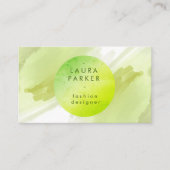 水彩グリーン（ばちゃばちゃ）跳ねる抽象芸術メイクアップアーティスト 名刺 (正面)