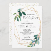 水彩グリーン ウェディングシャワー 招待状 (正面/裏面)