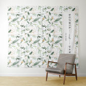 水彩グリーン ウェディング フォト プロップ バックドロップ タペストリー (インサイチュ(横))