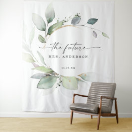 水彩グリーン ウェディング ミセス フォトプロップ バックドロップ タペストリー