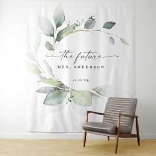 水彩グリーン ウェディング ミセス フォトプロップ バックドロップ タペストリー