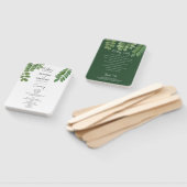 水彩グリーン エメラルドグリーン 結婚式プログラム ハンドファン (組立なし)