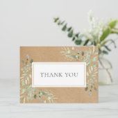 水彩グリーン クラフト サンクスカード サンキューカード (スタンド正面)