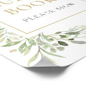 水彩グリーン ゲストブックサイン ポスター (角)