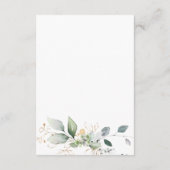 水彩グリーン＆ゴールドの葉の受付 エンクロージャーカード (裏面)