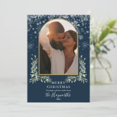 水彩グリーン ゴールド アーチ フォト クリスマス (スタンド正面)