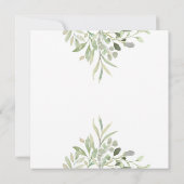 水彩グリーン ゴールド ジオメトリック スクリプト ウェディング 招待状 (裏面)