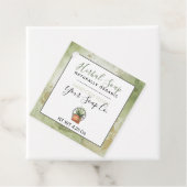 水彩グリーン＆ゴールド　ハンドメイド　ソープ　ハンギングタグ フェイバータグ (インサイチュ)