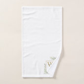 水彩グリーン ゴールド モノグラム ネーム バスタオルセット (ハンドタオル)