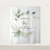 水彩グリーン スイート 16歳の誕生日バックドロップ タペストリー (正面)