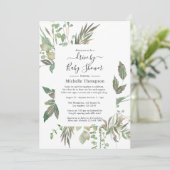 水彩グリーン ドライブバイ ウェディングまたはベイビーシャワー 招待状 (スタンド正面)