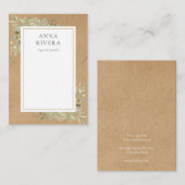 水彩グリーン ネックレス ジュエリー ディスプレイ カード (正面/裏面)