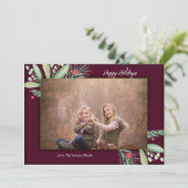 水彩グリーン ハッピーホリデー クリスマスカード (スタンド正面)