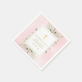 水彩グリーン ピンク 初聖体拝領 スタンダードカクテルナプキン (角)