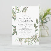 水彩グリーン ファーストホーリーコミュニオン 招待状 (スタンド正面)