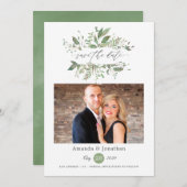 水彩グリーン フォト ウェディング セーブザデート (正面/裏面)