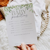 水彩グリーン ベイビー予想 ゲーム カード