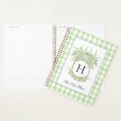 水彩グリーン&ホワイトアジサイのクレストジンガム プランナー手帳 (ディスプレー)