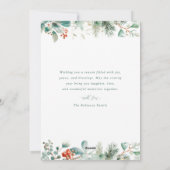 水彩グリーン ボタニカル メリークリスマス シーズンカード (裏面)