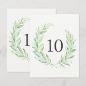 水彩グリーン ローレルリース テーブルナンバー (正面/裏面)
